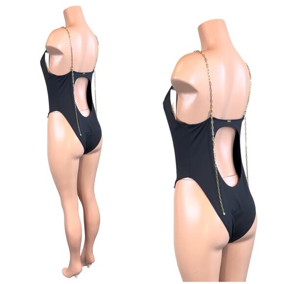 BEACH BUNNY NOELANI BLACK ONE PIECE  SZ L $225 - Picture 7 of 11